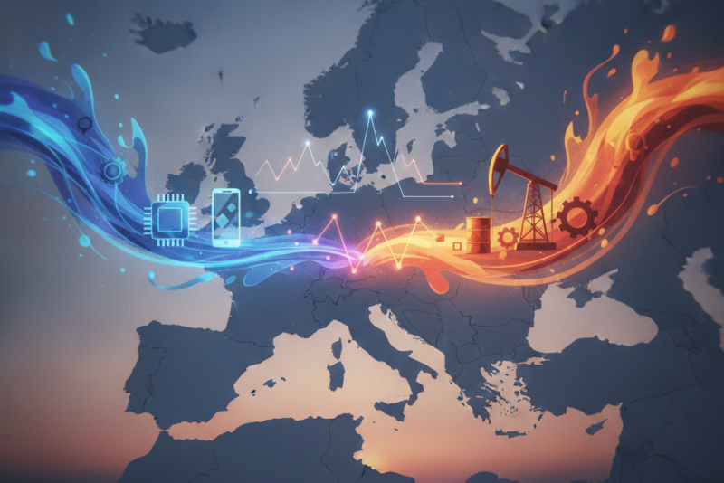 Bolsas europeias operam mistas, influenciadas por setores de tecnologia e petróleo